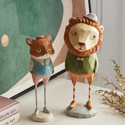 NORDIC STYLE TALL FEET SIMULATION ANIMAL RESIN CRAFT ORNAMENTS HOME DECORATIONS CUTE CREATIVE LAYOUT COUNTER FURNISHINGS ANIMAL