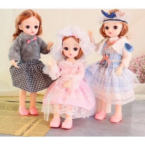 BJD 30cm Doll Set Girl Toy Set Cute Princess Childrens Gift Dress Up Doll Toys for Girls Ball Jointed Doll Birthday Gift