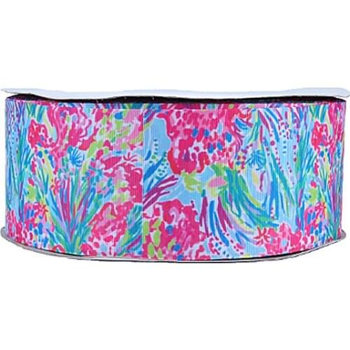 FLRA Ribbon Flora Ribbons beautiful ombre flower printed grosgrain ribbon for home decoration