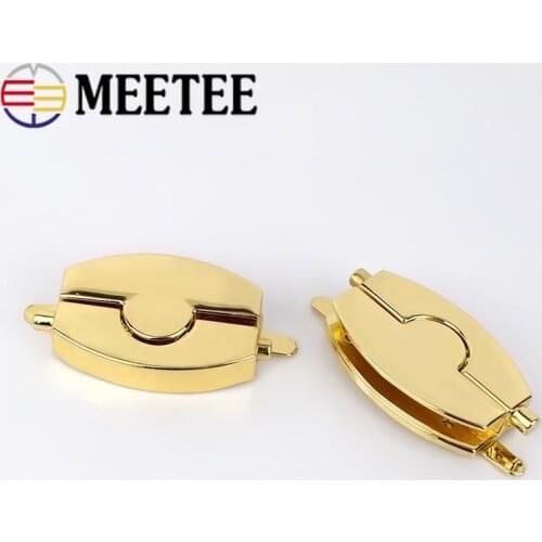 2pcs 46x25mm Metal Bag Clasp Lock Buckle DIY Handbag Accessories Female Bag Decoration Press Lock Leather Craft Material BD468