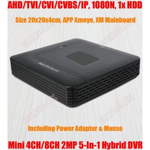 Mini 4CH 8CH 1080N 5-In-1 IP AHD TVI CVI CVBS Hybrid DVR for Analog Camera 1080P 2MP P2P Audio HDMI-compatible 1x HDD