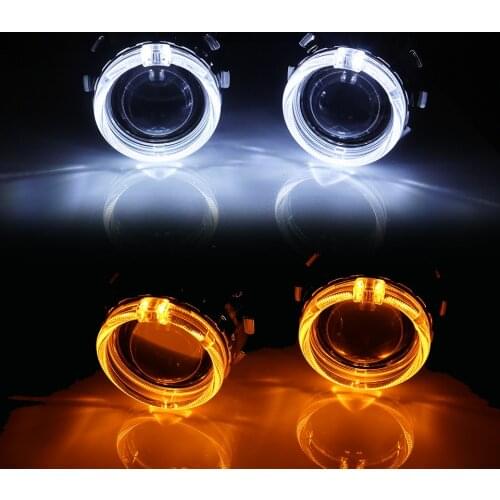 KAFOLEE 2.5 inch Mini Bi -Xenon HID Projector Headlight Lens Retrofit Fit H4 H7 Car Head Lamp 9005 9006 W/Daytime lights running