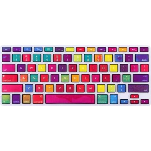 Fashion Rainbow Colors US layout Keyboard Cover Silicone Skin for MacBook Pro 13" 15" 17" Retina for iMac & MacBook Air 13"