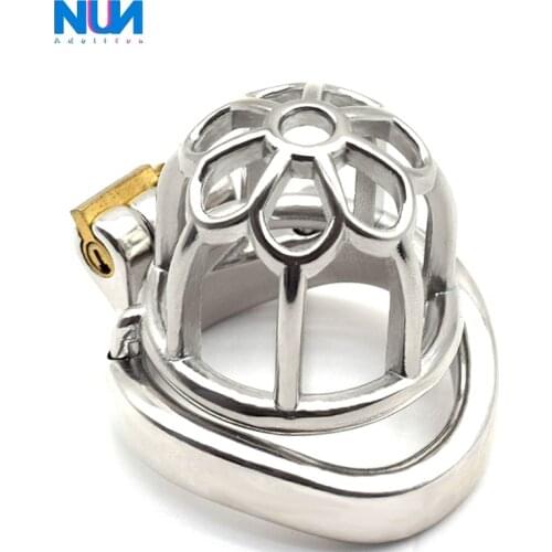 NUUN Chaste Bird Male Stainless Steel Cock Cage with Barbed Anti-off Ring Chastity Device Ring with Stealth New Lock Sex Shop