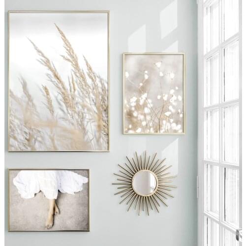 Beach Flower Plant Landscape Bird Girl Wall Art Painting Nordic Posters And Prints Wall Pictures For Living Room Decor