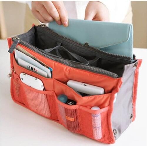 1pc Organizer Insert Bag Women Nylon Travel Insert Organizer Handbag Purse Large liner Lady Makeup Cosmetic Bag Large Makeup