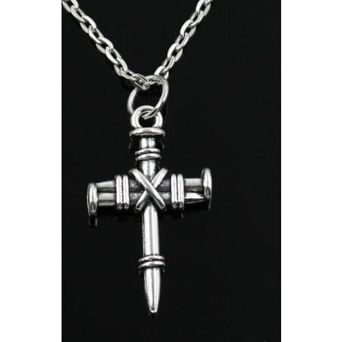 New Fashion Cross Dagger Pendants Round Cross Chain Short Long Mens Womens Silver Color Necklace Jewelry Gift