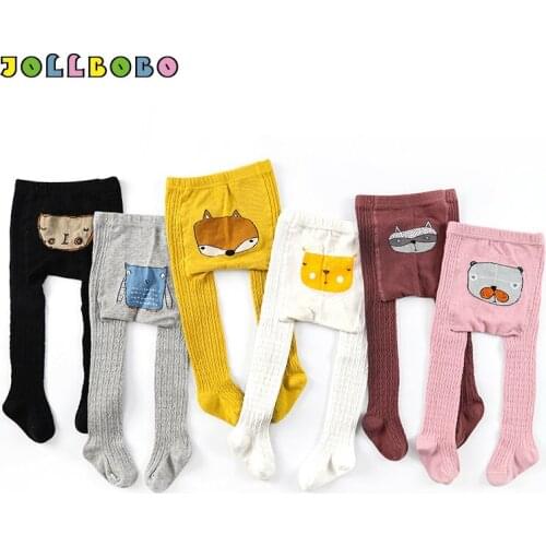 Autumn Baby Cotton Tights Girl Boy Kawaii Cartoon Backside Toddler Girls Winter Warm Pantyhose Kids 0-8T Knit Tights Wholesale