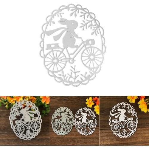 Easter Bunny Wreath Metal Cutting Dies Stencil Scrapbooking DIY Album Stamp Paper Card Embossing Decoration Craft