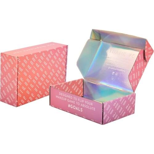 Custom Carboard Iridescent Shipping Packing Shiny Papper Box Mailing Holographic Packaging Boxes