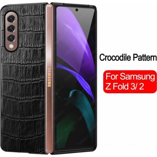 For Samsung Galaxy Z Fold 3 2 5G Fold3 Case Luxury Genuine Leather Shockproof Back Cover Fundas Capa