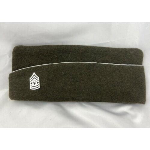 WW2 US ARMY WOOL GARRISON CAP HAT & US USMC MARINE CORPS SERGEANT MAJOR RANK silver SOLDIER MILITARY HAT WAR REENACTMENTS