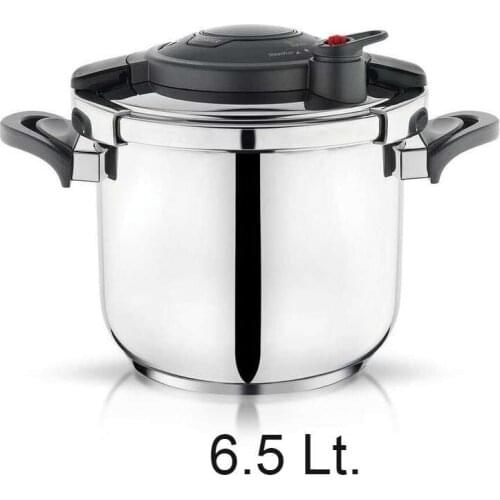 Pressure Cooker 6.5 Liter Stainless Steel 18/10 Cr-Ni Made in Turkey