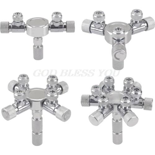 Aluminum Alloy Aquarium Multi Way CO2 Distributor Splitter Needle Valve Check Valve Bubble Counter for Solenoid Regulator
