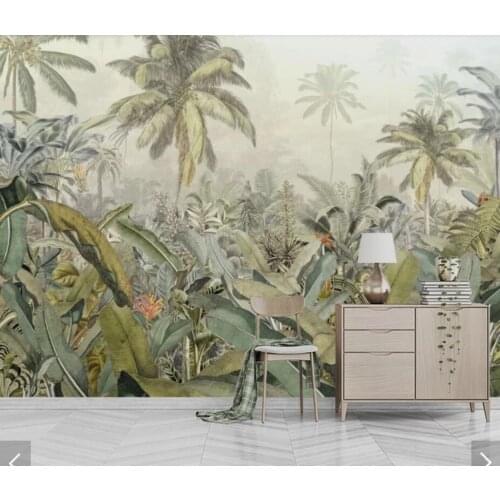 Tropical Leaves Wallpaper 3d Wall Murals Wallpaper for Living Room Wall Decor Printed Photo Wall Paper Murals Rainforest Mural