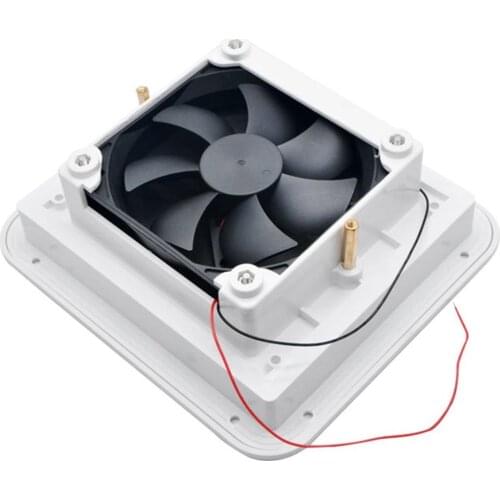 Exhaust Fan Plastic Cooling Waterproof 12V/24V Rv Trailer Caravan Side Air Vent Ventilation Blade Fan White 1 Set