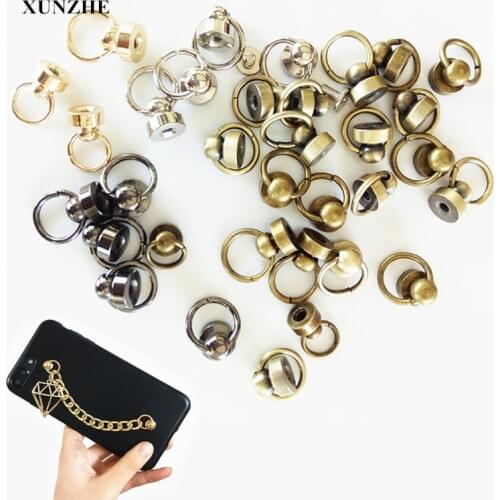 XUNZHE 10PCS/lot Handbag strap shoe strap metal Rivet Strap Soft Phone Case for rivets pour le cuir DIY handmade Art accessories