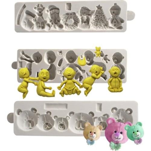 1PC Bear Silicone Mold Mini Fondant Mold Cake Decorating Tools Chocolate Gumpaste Mold Chocolate Soap Mold