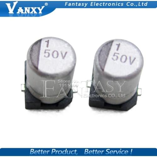 10PCS Electrolytic capacitor 50V1UF 4*5.5mm SMD aluminum electrolytic capacitor 1uf 50v