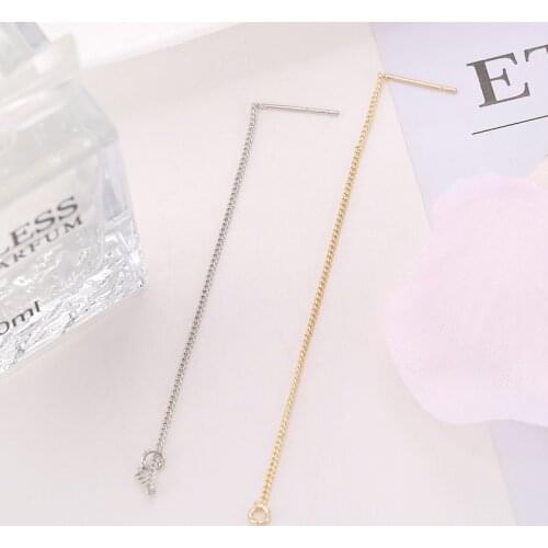 10PCS/Lot Real Solid Carven 925 Sterling Silver Dangle Earrings Ear Line Chain for Diy Women Earring Jewelry Making Crafts