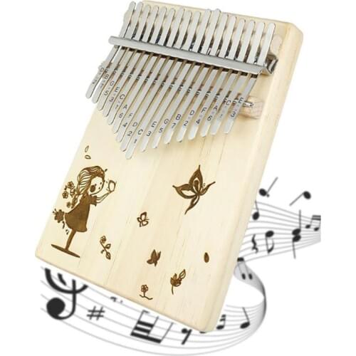 17Keys Tones Kalimba Thumb Piano Wood Mahogany Body Beginner Musical Instrument Tune Hammer Solid Pine Mahogany