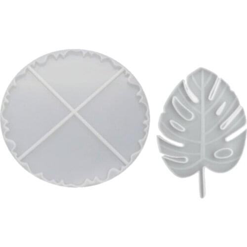 2 Pcs/Set Crystal Epoxy Resin Mold Coaster Casting Silicone Mould Handmade DIY Crafts Making Tool 97QE