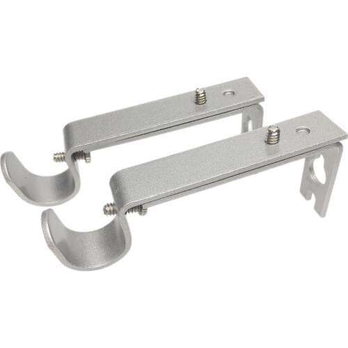 2pcs Metal Single Window Curtain Rod Bracket Holder Wall Mounted for Diameter 19.05mm Poles