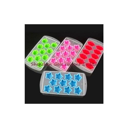 200pcs/lot Free shipping Creative Colorful Fruit Shape Silicone Ice Cube Tray Mold candy colors frozen cells