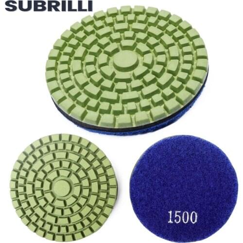 SUBRILLI 3pcs Resin Bond Diamond Concrete Polishing Pads Repair Floor Renew Sanding Discs 3" 80mm Grit 50#-3000