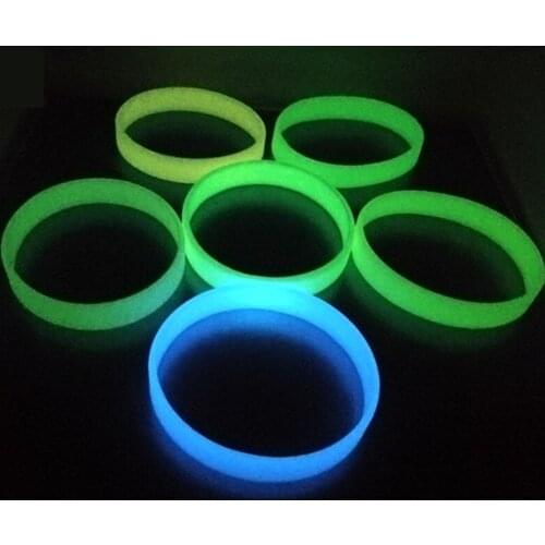 50pcs Glow in the Dark Power Silicone Bracelets Luminous Hologram Rubber wristband Men Women Teens Friendship Bangle Gifts