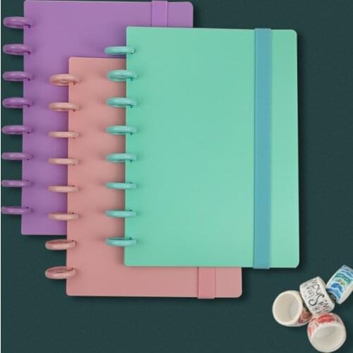 1set A5 Loose Leaf Notebook Assemble Accessories Notebook Cover Shell Binding Discs Button Elastic Strap School Office Supplies