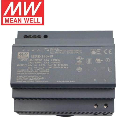Mean Well HDR-150-24 24V 6.25A 150W High Quality meanwell DC Ultra Slim Step Shape DIN Rail Power Supply Unit