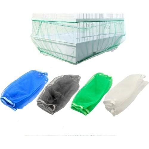 Nylon Mesh Bird Cage Cover Shell Skirt Net Easy Cleaning Seed Catcher Guard Bird Cage Accessories Airy Mesh Parrot Bird Cage Net