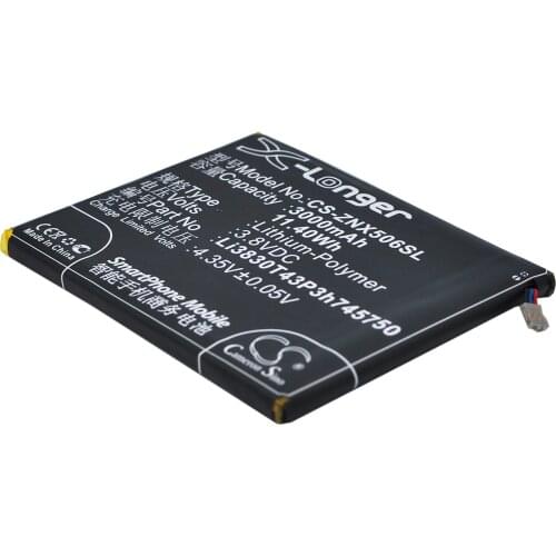 CS 3000mAh / 11.40Wh battery for ZTE Nubia Z7, Nubia Z7 Dual SIM Li3830T43P3h745750