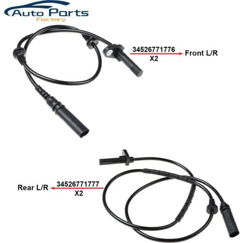 4PCS New Front Rear Left & Right ABS Wheel Speed Sensor For BMW X5 E70 F15 M F85 X6 E71 E72 F16 M F86 34526771776 34526771777