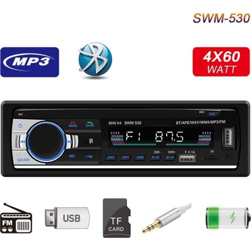 DHL 10Pcs/Lot MP3 Player Dual USB Phone Charging FM Radio/AUX/U Disk/Bluetooth/Card Playback 12V Charger Car MP3 Player SWM-530