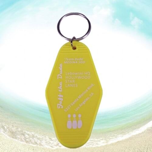Jeffrey The Dude Lebowski Jeff Bridges crime comedy film bowling Hotel keychain Joel Coen moive key ring tag