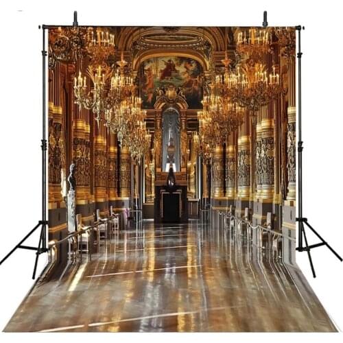 Photography Backdrop 5x7 Gold Palace Backgrounds Backdrops for Wedding Photography In Room Photo Studio Background Cloth Props