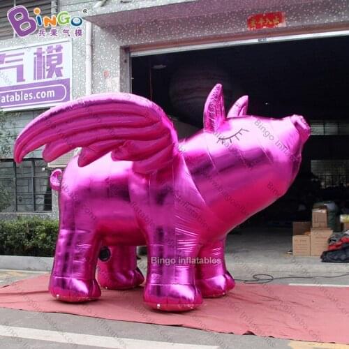 Custom made 3.7x3.7x2.5 meters inflatable flying pig for event / inflatable pink pig with wings balloon toys