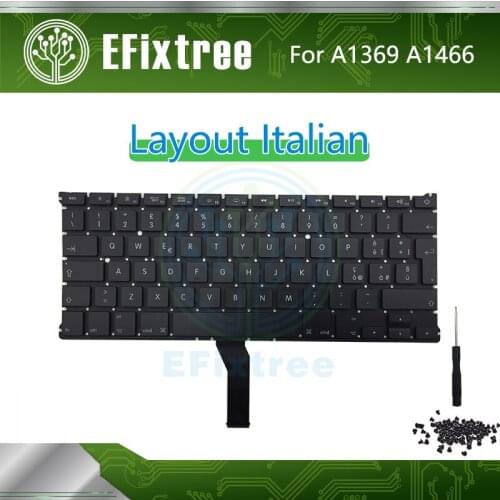 Italian A1466 Keyboard For Macbook Air 13.3 inch A1369 Layout Backlight Screw MC 2469 2559 2632 2924 2925 3178 2011-2017 Year