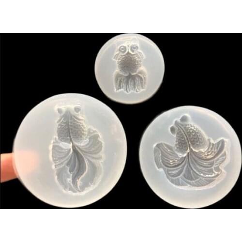 Chinese style classical gold fish Silicone Mold jewelry making Dried Flower Resin Decorative Crafts DIY tool UV epoxy resin mold