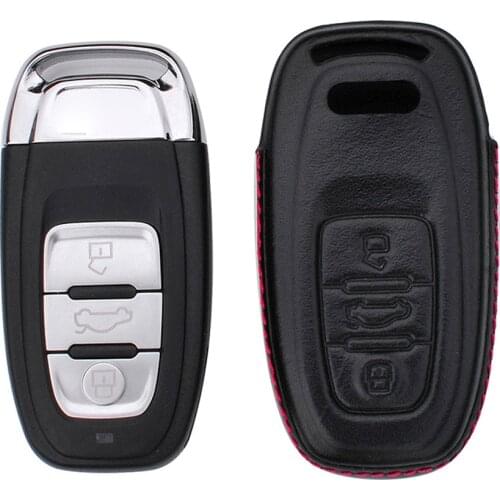 For Audi A1 S1 A3 A4 A5 A6 A4L A6L B6 B7 B8 TT Allroad Q3 Q5 Q7 R8 S6 4F RS3 SQ5 RS4 C5 C6 2005-2013 Leather Key Cover Case