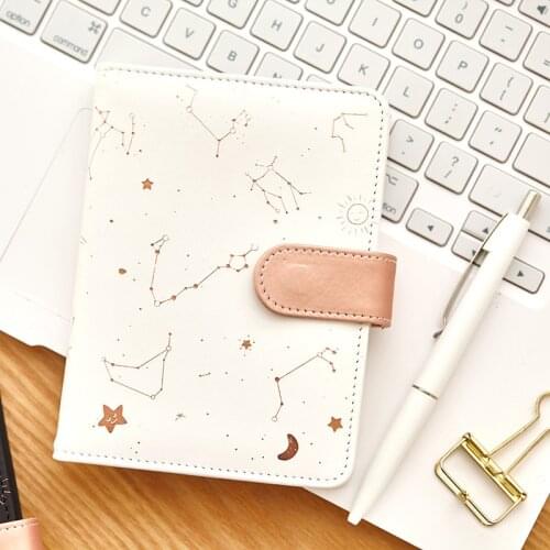 Constellation Series Leather Cover Buckle Personality Notebook Daily Notepad Cute Stationery Office & School Supplies