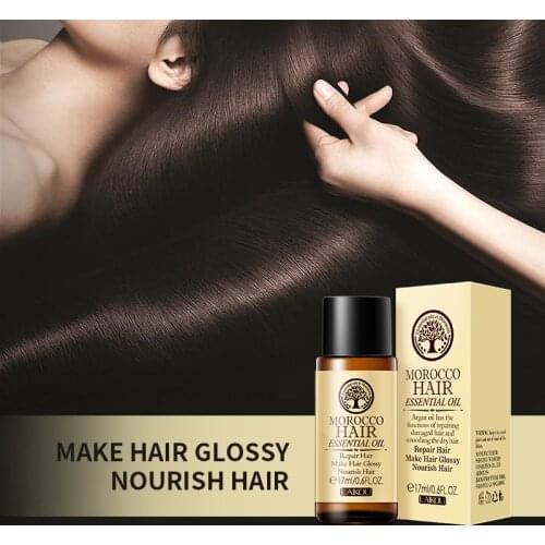 LAIKOU Morocco Hair Essential Oil 17ml Prevent Hair Loss Product Repair Dry Damaged Hair Knotting Nourishing Hair Roots Smooth