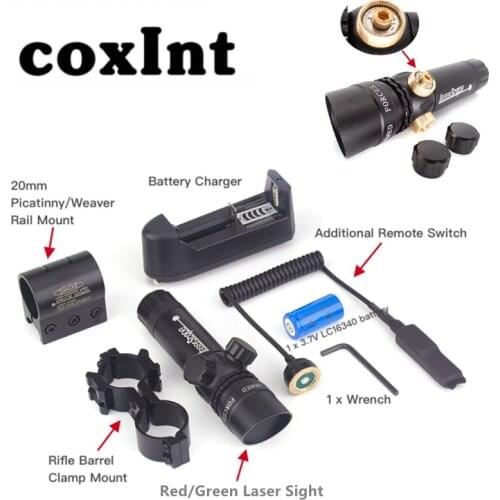 Rifle LaserSight Scope Tactical Red/Green Dot Laser Sight with Picatinny Rail Mount Laser Pointer Sight Flashlight Hunting Sight