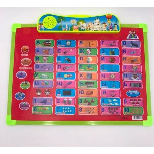 Russian Childrens Educational Toy Learning Machine Pretend Furniture Play 2 in 1 Training Painting Table And Board For Kid Baby