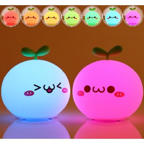Cute LED Cartoon Night Light Soft Silicone 5V 1200 mAh 8 Hours Touch Sensor Working Children Atmosphere Light Holiday Gift Lamp