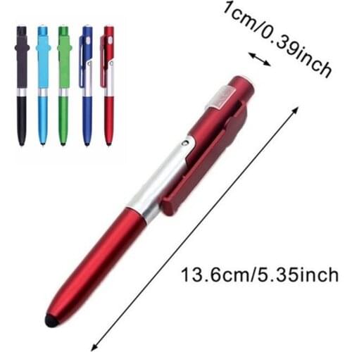 Mini 4-in-1 Stylus Touch Pen Ballpoint Pen with LED for Tablet Cellphone