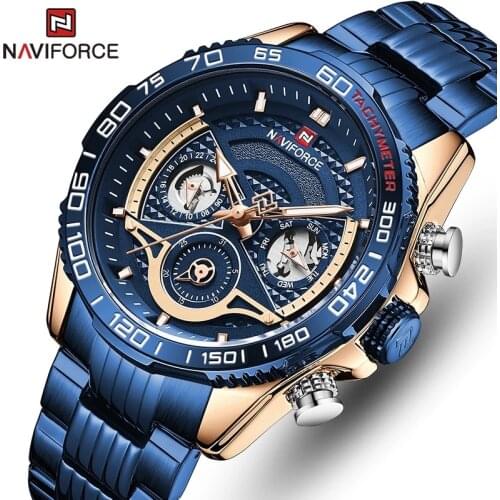 NAVIFORCE Luxury Brand Men Watch Sport Watches Chronograph Waterproof Quartz Wristwatch Date Male Clock Relogio Masculino