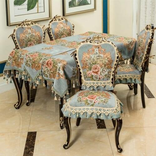 European Luxury Chair Cover Home Dining Chair Cushion Vintage Fabric Decoration Jacquard Chair Back Cover Office Seat Cushions